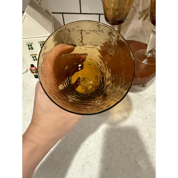 Vintage Artland Iris Amber Water Goblets - Picture 2 of 6